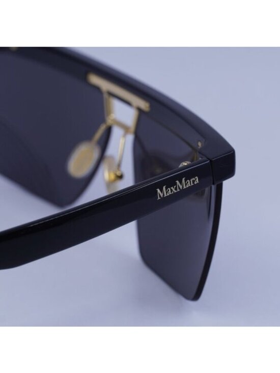 Max Mara MM0072 01A Sunglasses Shiny Black Square Frame, Smoke Lenses main image 11